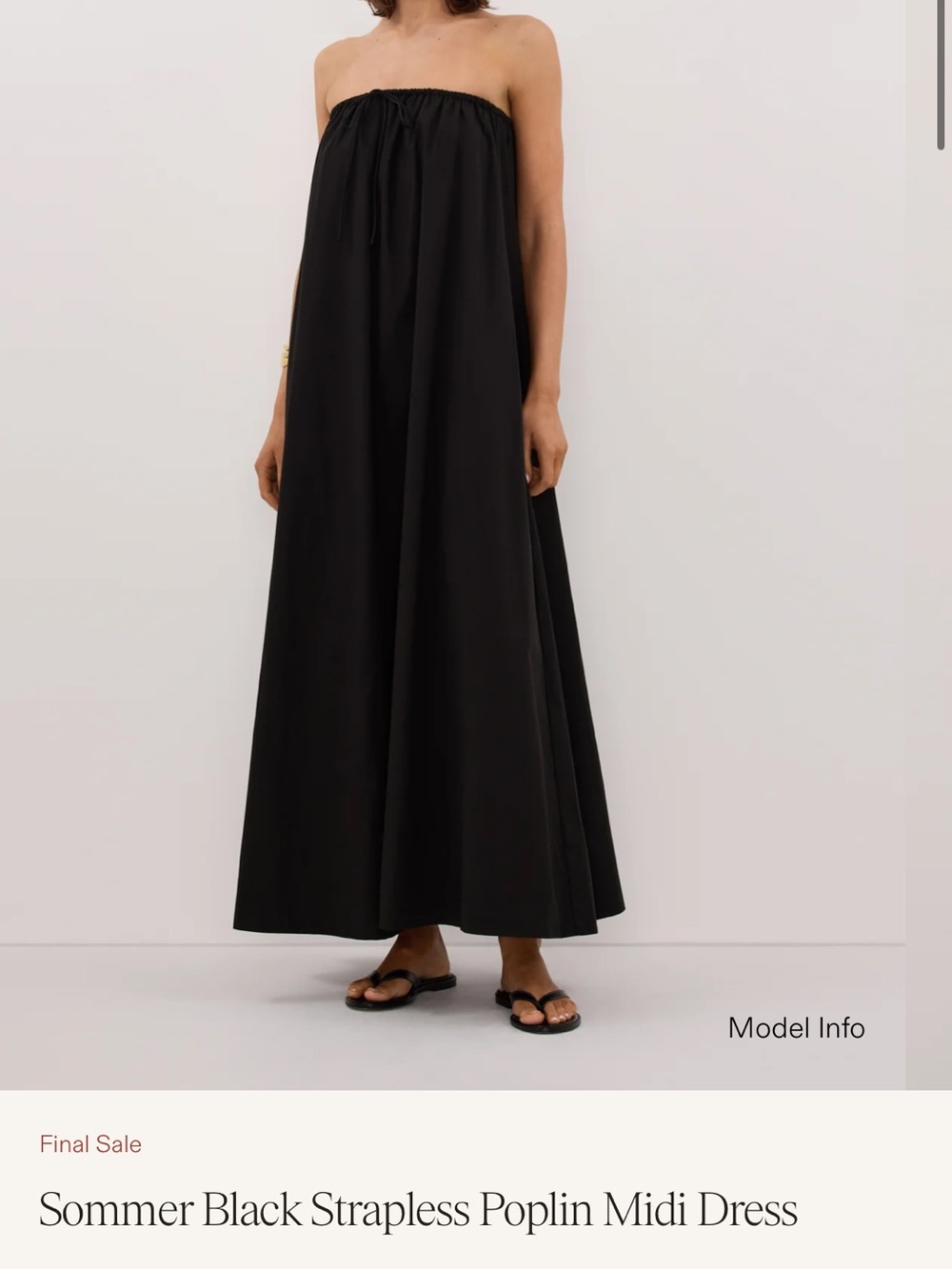 Black Strapless Poplin Dress - Dissh